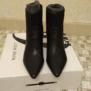 NEW Nine West Elliemae Black Leather Bootie; Women Size 8M